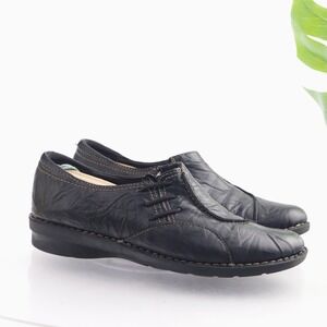 Clarks Shoes Womens Nikki Zip Loafer Size 9 Black Leather Comfort Walking Casual
